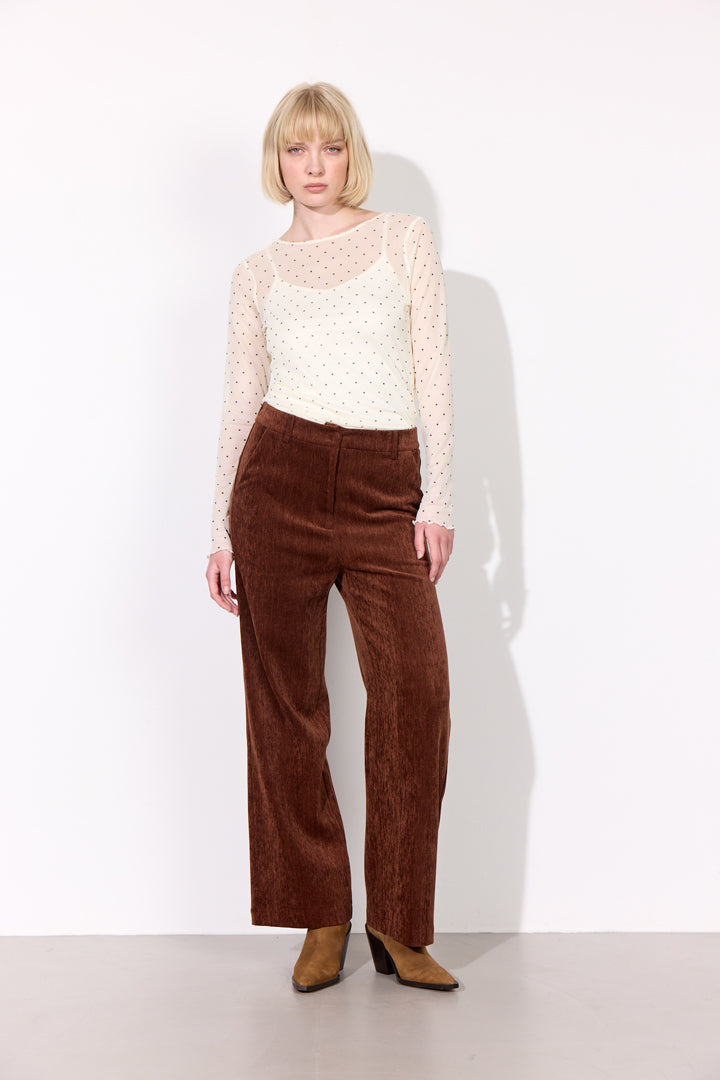 HUNKØN Tova Mesh Blouse Blouses Cream