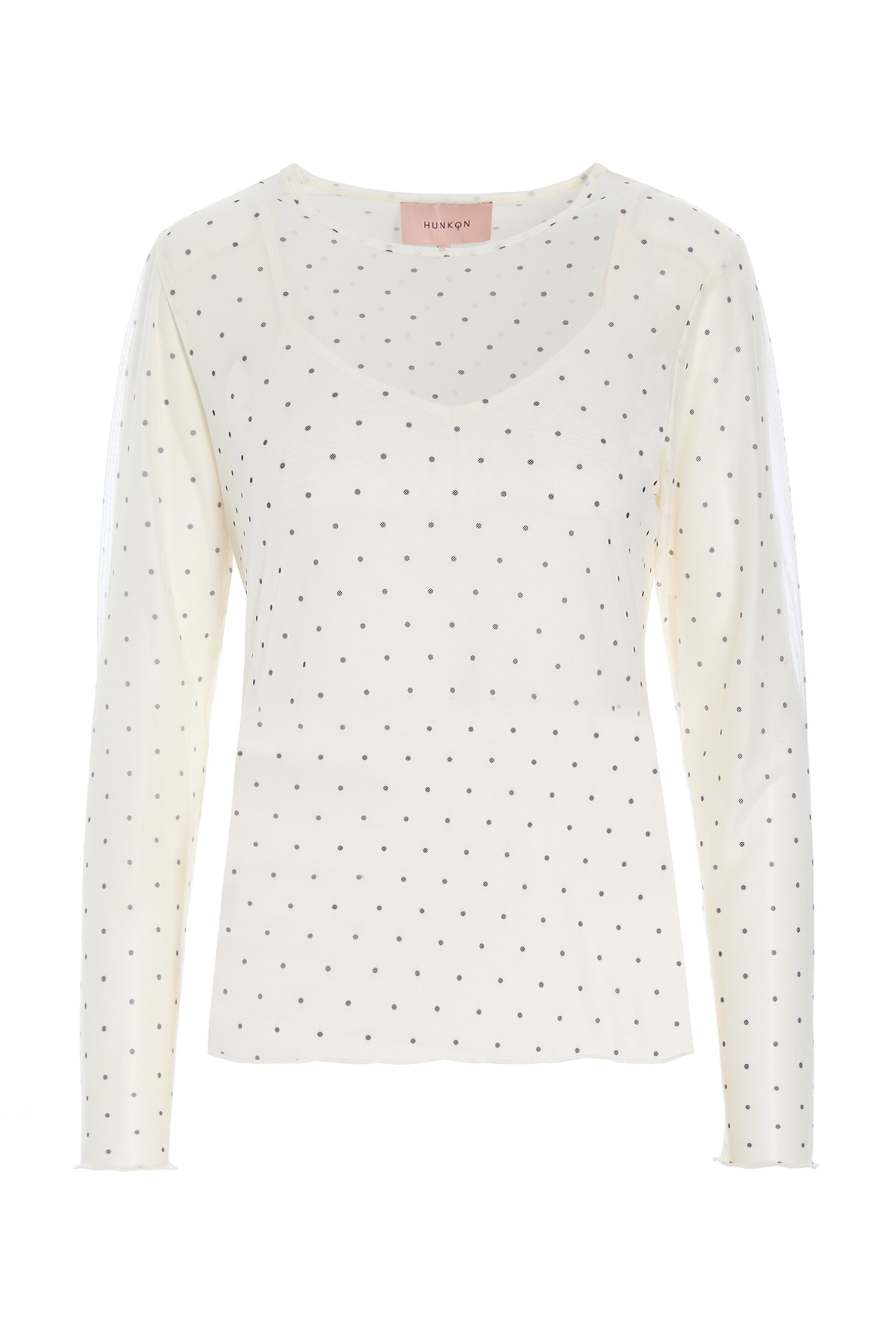 HUNKØN Tova Mesh Blouse Blouses Cream