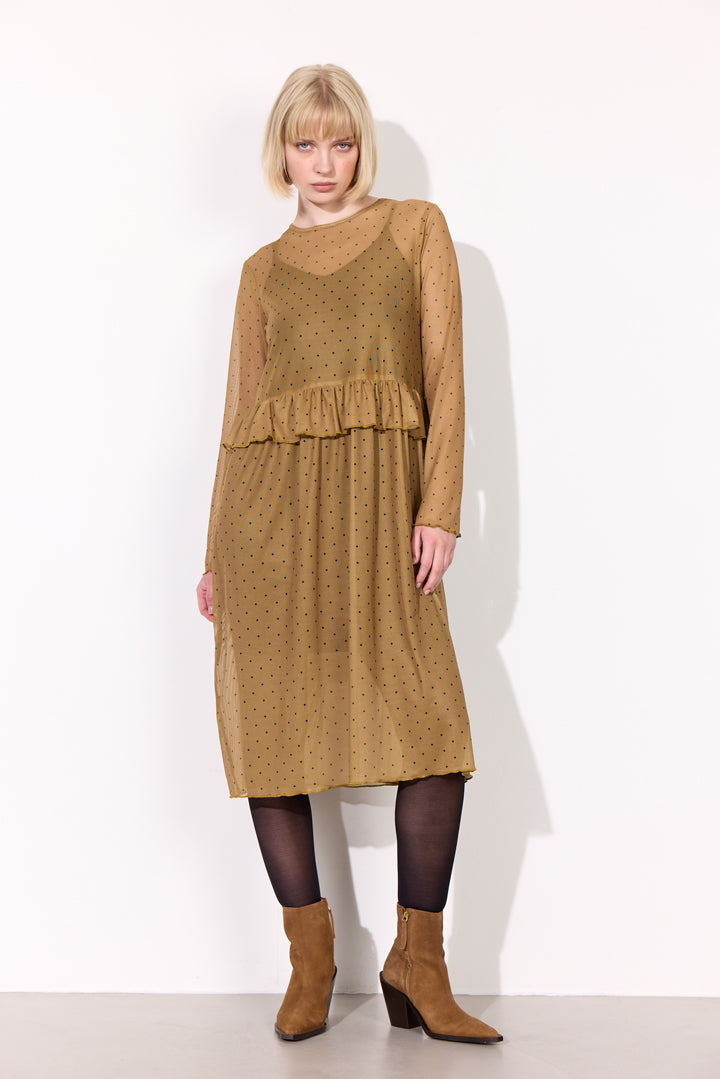 HUNKØN Tova Mesh Dress Dresses Camel
