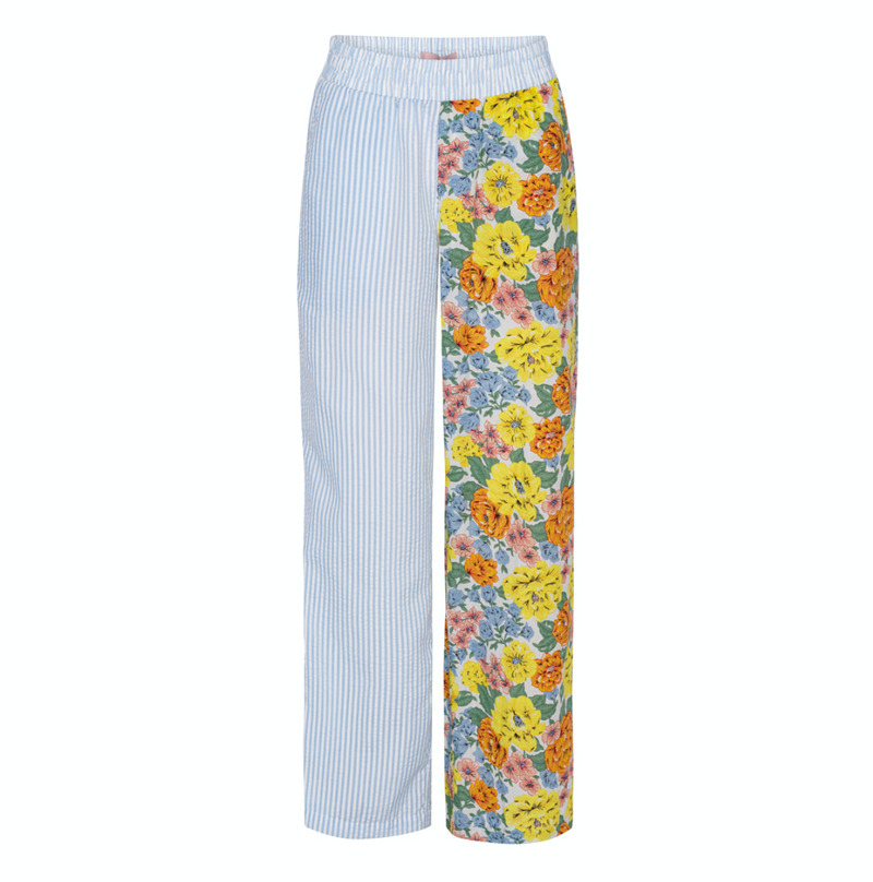 HUNKØN Vanessa Trousers Trousers Blue and floral
