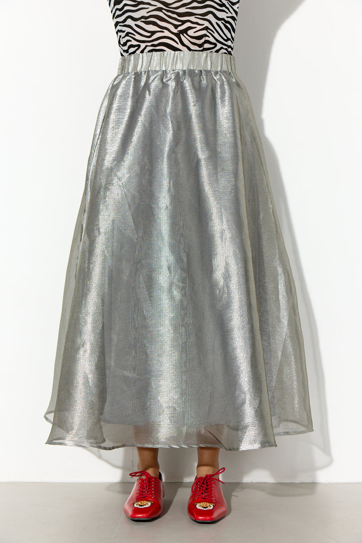 HUNKØN Zinnia Long Skirt Skirts Silver