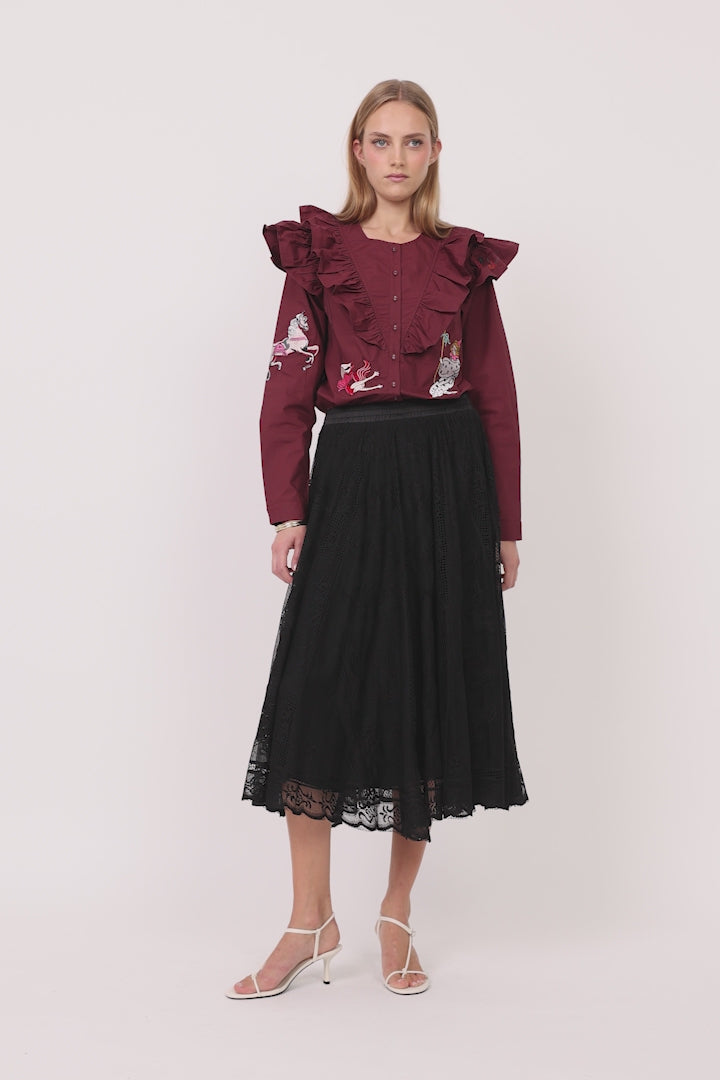 HUNKØN Stine Skirt Skirts Black