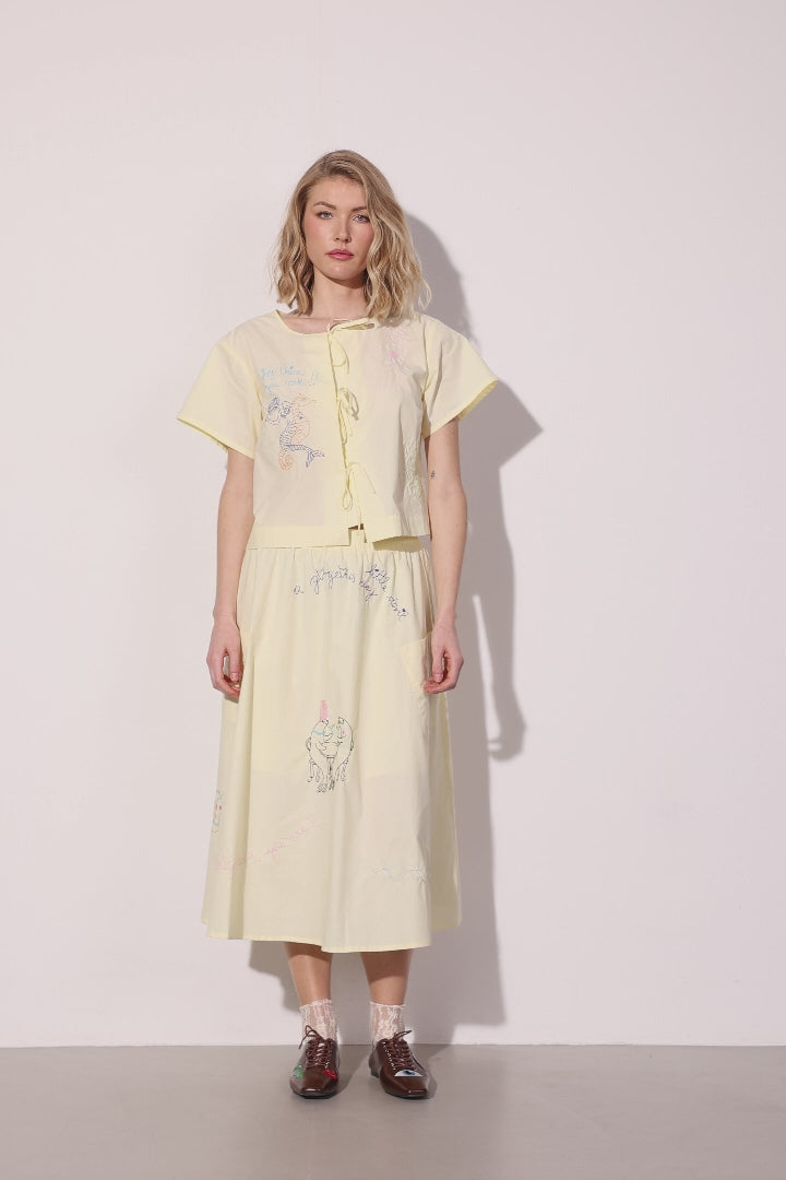 HUNKØN Nima Shirt Shirts Cream Yellow