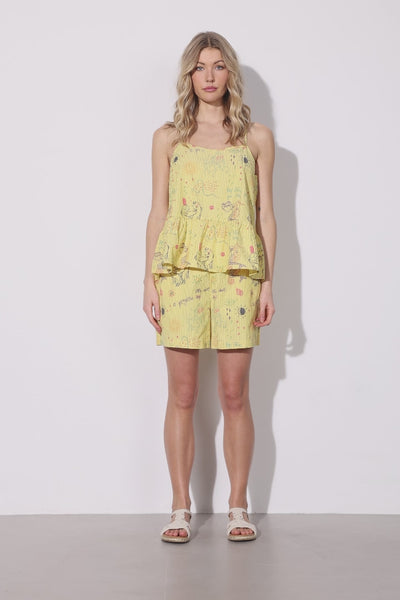 HUNKØN Zoe Top Tops Yellow Sea Creatures Art Print