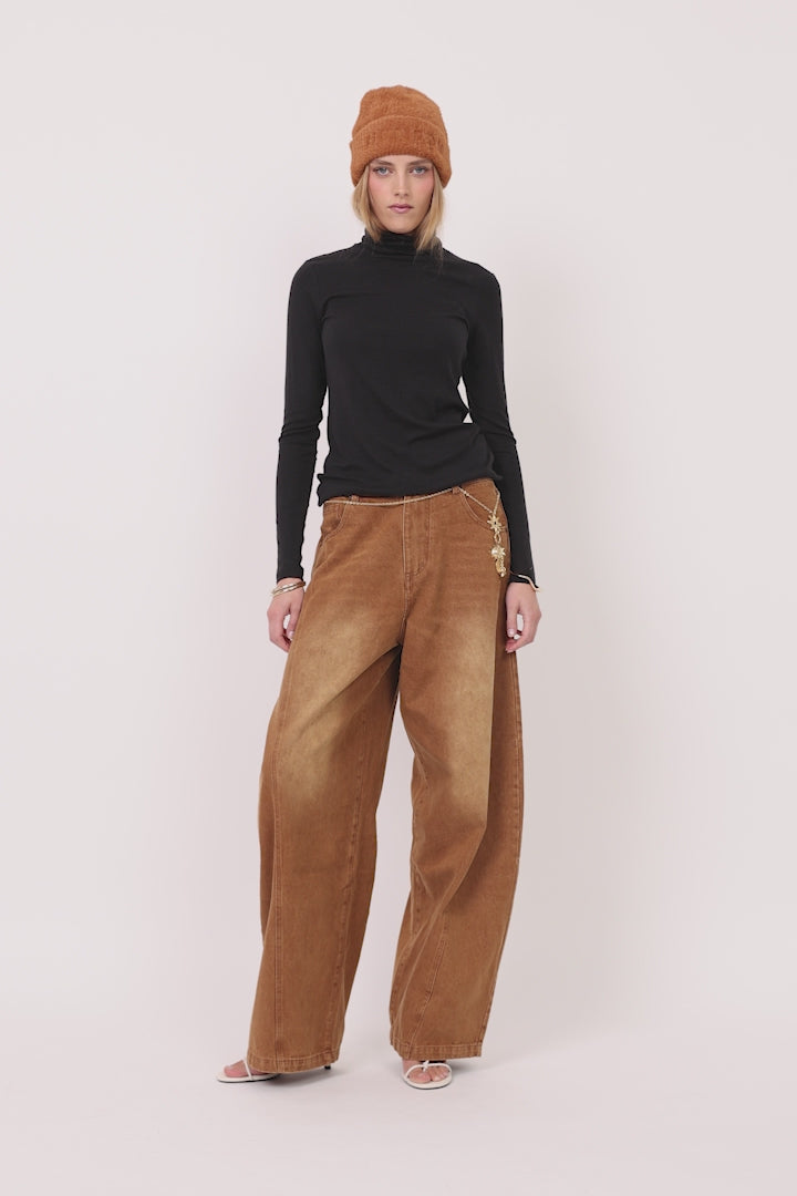 HUNKØN Rebekka Turtleneck Blouses Black