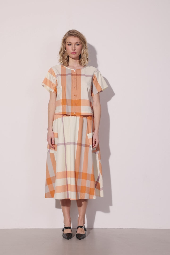 HUNKØN Frankie Shirt Shirts Orange checked