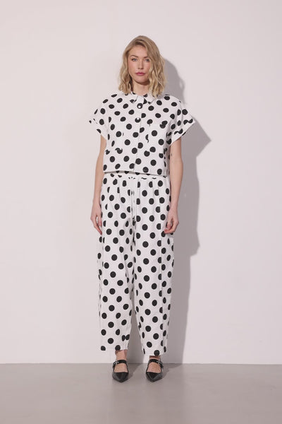 HUNKØN Divina Trousers Trousers White w/ dots
