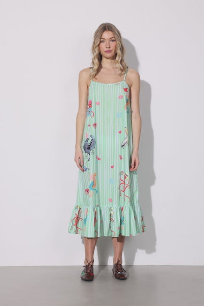 HUNKØN Nessie Dress Dresses Green Ocean Art Print