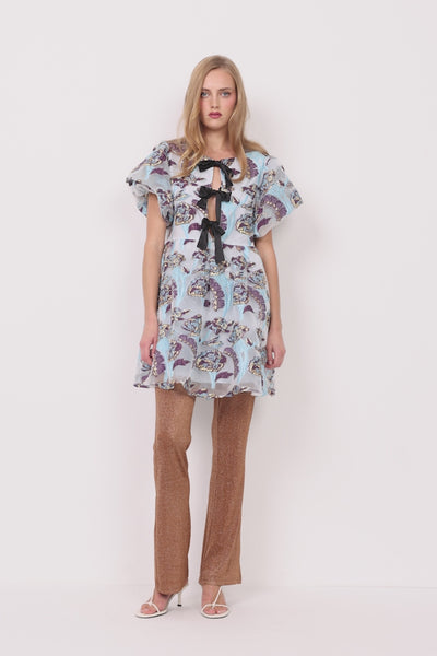 HUNKØN Betsy Short Dress Dresses Blue Floral
