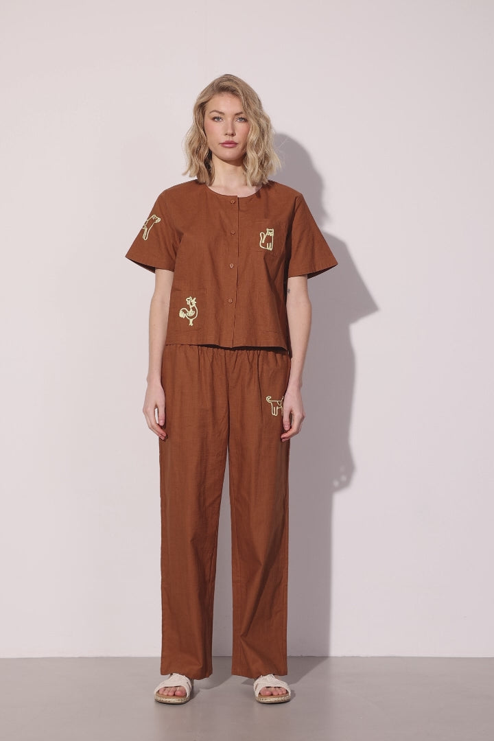 HUNKØN Nina Shirt Shirts Brown