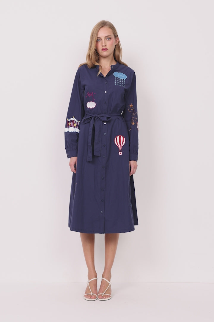 HUNKØN Nicole Dress Dresses Navy