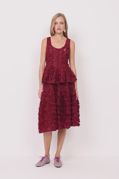 HUNKØN Marianne Top Tops Burgundy