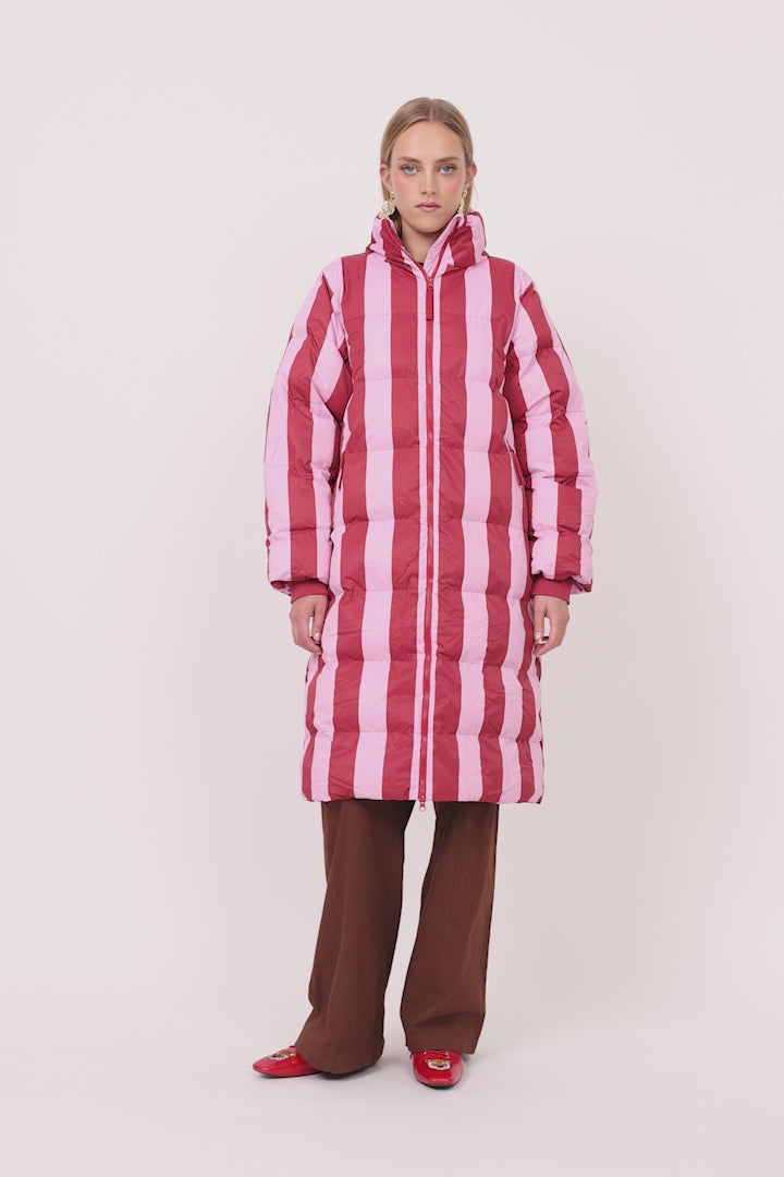HUNKØN Merle Coat Coats Red Striped