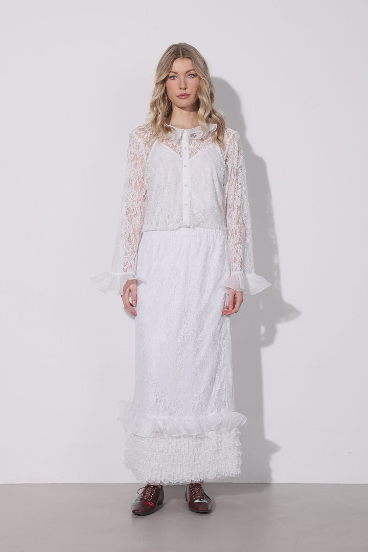 HUNKØN Rosanne skirt Skirts White