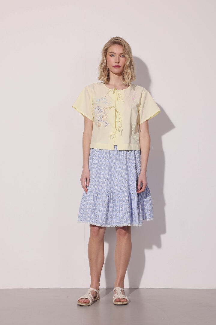 HUNKØN Maggi Skirt Skirts Blue Daisy