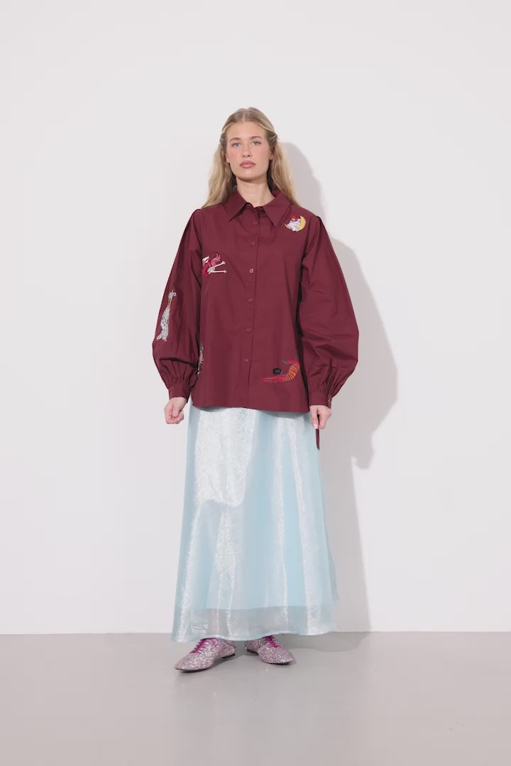 HUNKØN Zinnia Long Skirt Skirts Blue