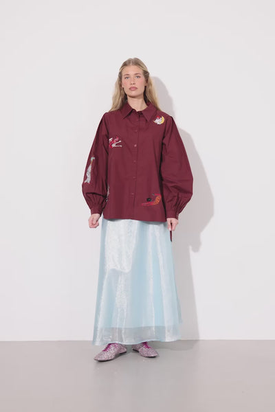 HUNKØN Zinnia Long Skirt Skirts Blue
