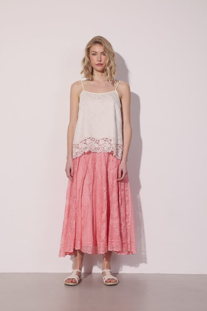 HUNKØN Patty Lace Top Tops Cream