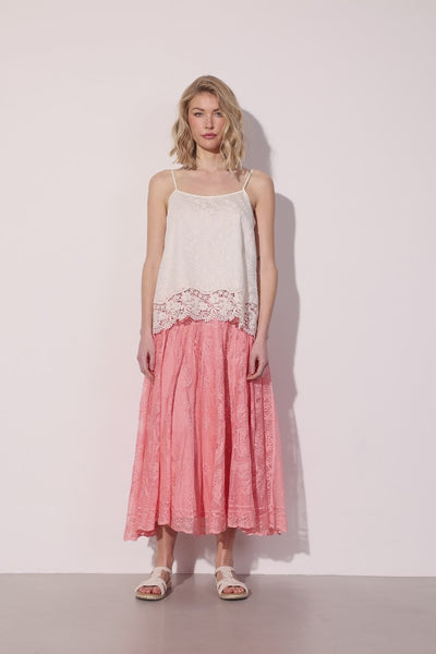 HUNKØN Patty Lace Top Tops Cream