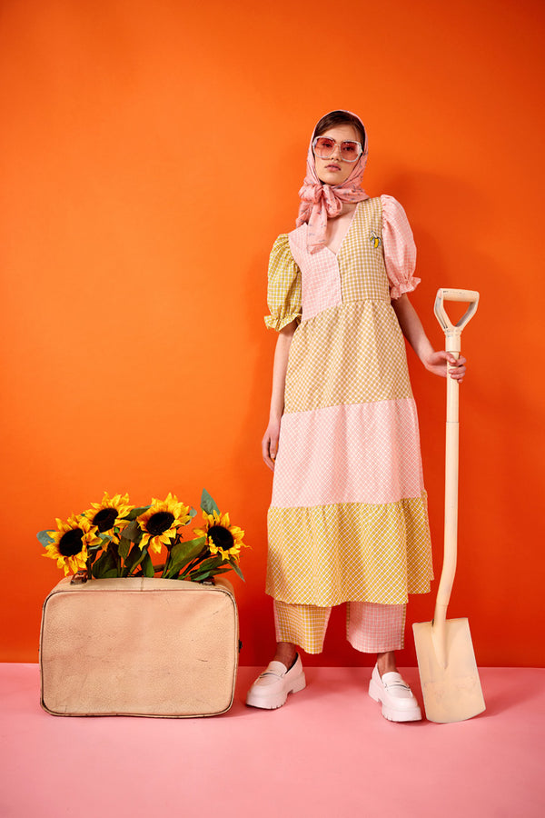 HUNKØN Bianca Dress Jackets Banana Checked