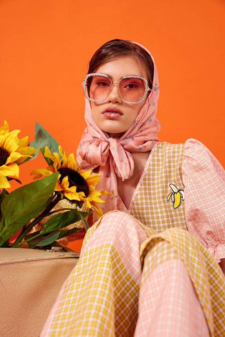 HUNKØN Bianca Dress Jackets Banana Checked