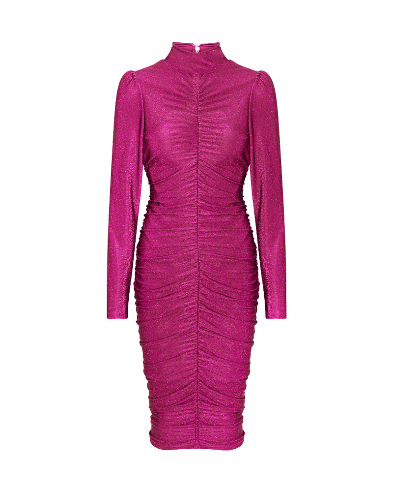 HUNKØN Cattia Wrinkle Dress Dresses Fushcia Pink Glitter