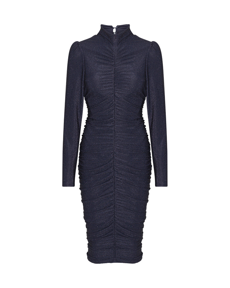 HUNKØN Cattia Wrinkle Dress Dresses Navy Glitter