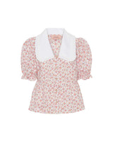 HUNKØN Cecilia Short shirt Shirts White floral
