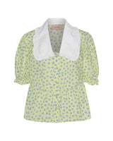 HUNKØN Cecilia Short shirt Shirts Yellow Floral