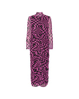 HUNKØN Colette Wrinkle Dress Dresses Purple Warp speed Art print