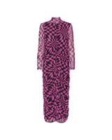 HUNKØN Colette Wrinkle Dress Dresses Purple Warp speed Art print