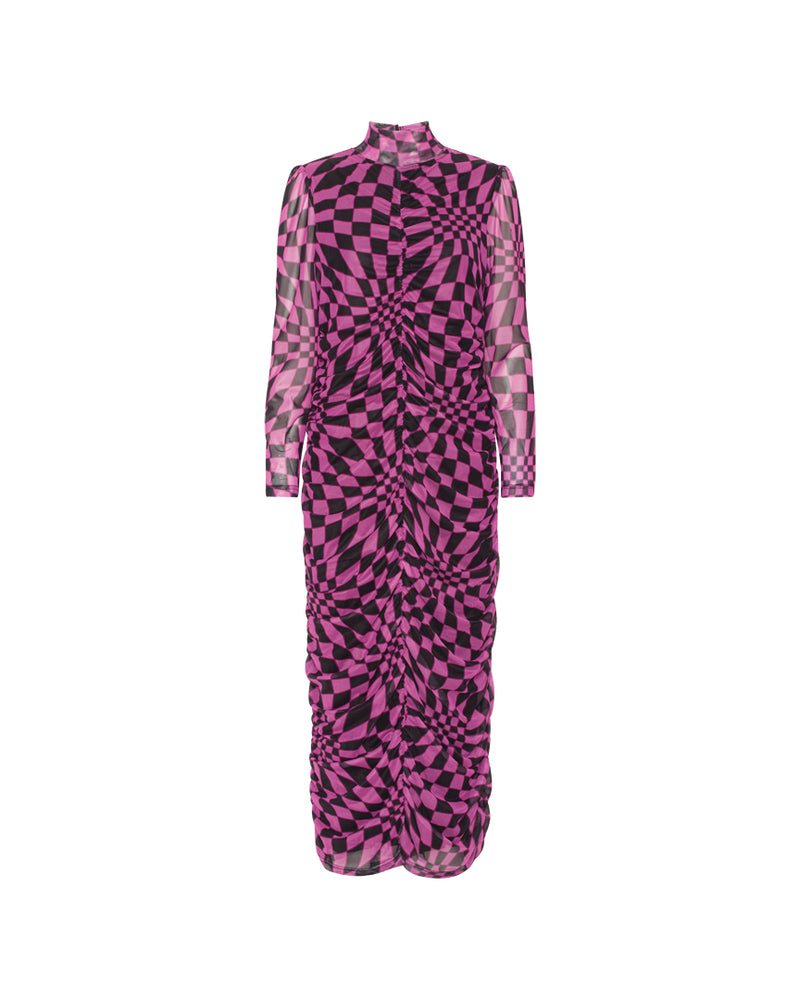 HUNKØN Colette Wrinkle Dress Dresses Purple Warp speed Art print