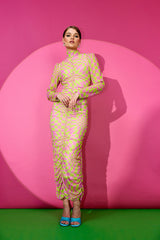 HUNKØN Colette Wrinkle Dress Dresses Rose Warp Speed Art Print