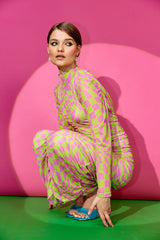 HUNKØN Colette Wrinkle Dress Dresses Rose Warp Speed Art Print