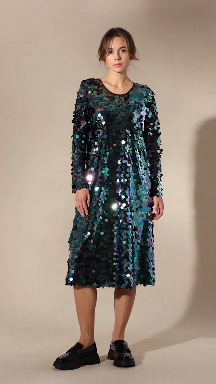 HUNKØN Raven Sequin dress Dresses Black
